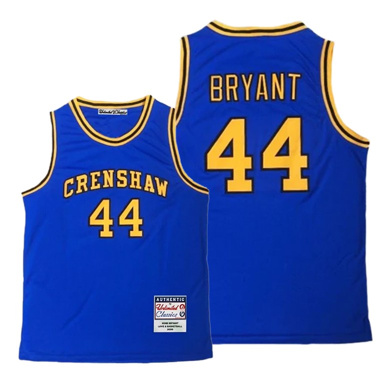 Men's Los Angeles Lakers Kobe Bryant #44 NBA Mamba Crenshaw High School Basketball Blue Basketball Jersey PKG3083UD